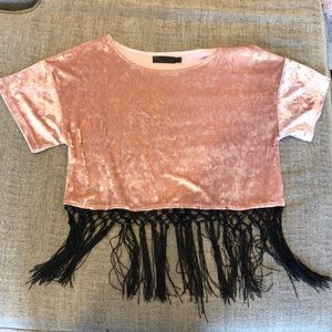 Fringy, Velvet Crop Top